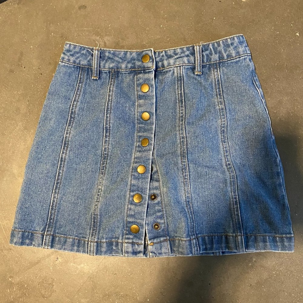 Jean Button Up Skirt